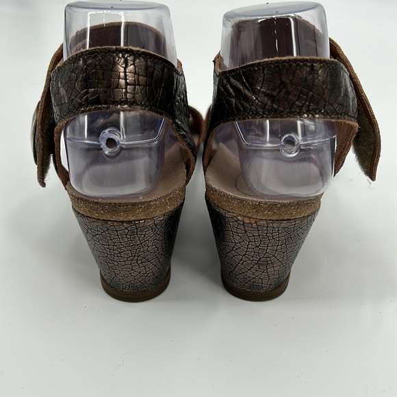 Taos‎ Pyramid Bronze Leather Wedge Sandal Women's EU 40 - Picture 4 of 9